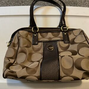 Coach handbag. 10”X16” without handle. Excellent condition. No tears or stains.